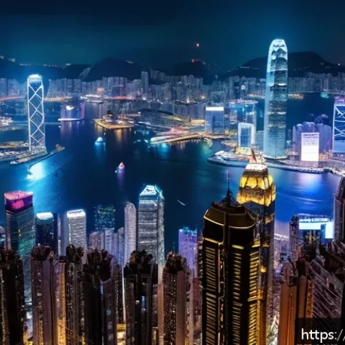 홍콩 스카이100 전망대 리뷰 - A breathtaking nighttime panoramic view of Hong Kong cityscape from the Sky100 observation deck, sho...